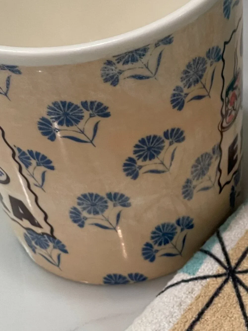 2 Anthropologie Bistro Blue 'Café Coffee Mugs--Retro Coffee Break Memories!